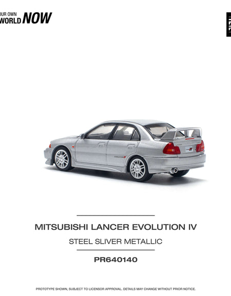 POPRACE 1/64 MITSUBISHI LANCER EVOLUTION IV - STEEL SILVER Model