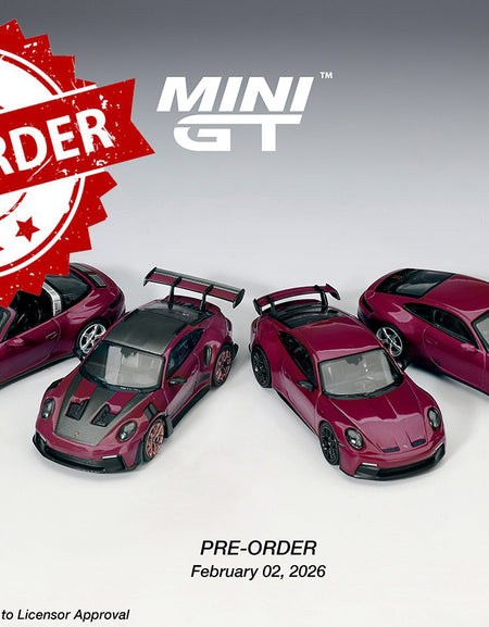 (Pre-order) MINI GT 1/64 Porsche 911 (992.1) Rubystone Red Set #MGTS0021