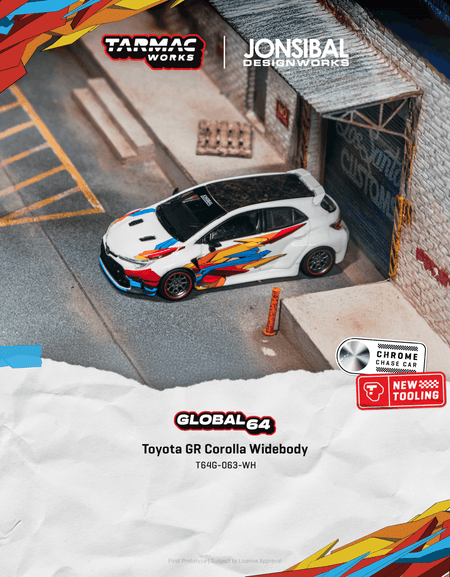 Tarmac Works 1/64 Toyota GR Corolla Widebody White Model Diecast Car