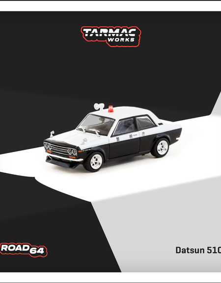 Tarmac Works 1/64 Datsun 510 Police Car Diecast Model Car