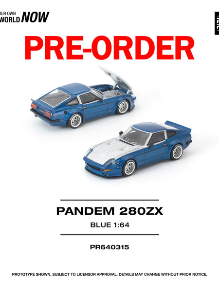 (Pre-order) POP RACE 1/64 PANDEM 280ZX BLUE Diecast Model Car #PR640315