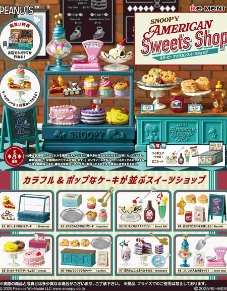 Re-ment Snoopy American Sweets Shop 8pcs Complete Box Full set of 8