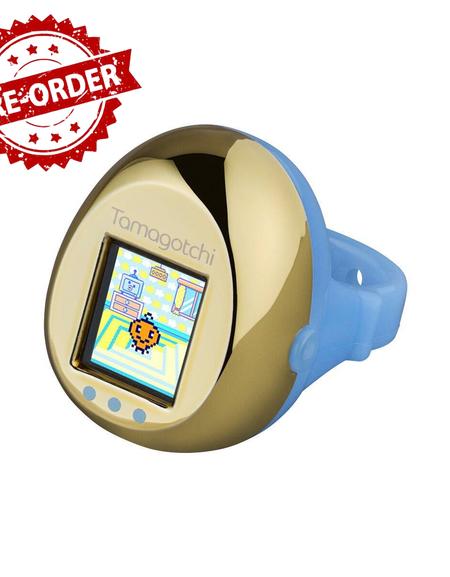 (Pre-order) Bandai Tamagotchi ring - Blue & Metallic Gold Digital Pet Toy