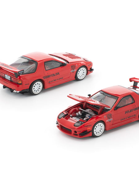 (Pre-order) POPRACE 1/64 MAZDA RX7 FC3S RE-AMEMIYA RED Diecast Model Car