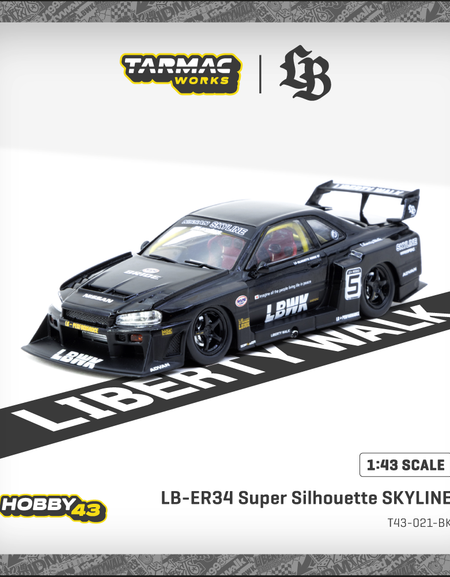 Tarmac Works 1:43 LB-ER34 Super Silhouette SKYLINE Black