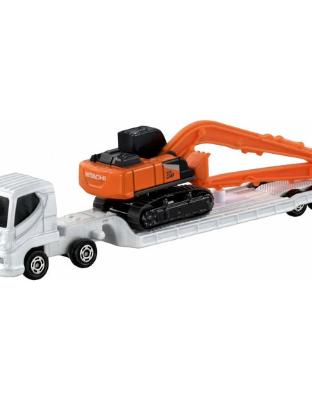 Takara Tomy Tomica No.143 Hitachi Long Front Excavator ZX210-7 SLF & Transporter