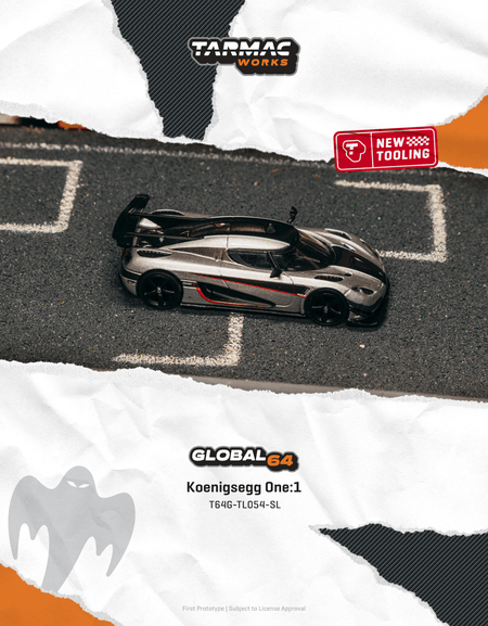 Tarmac Works 1/64 Koenigsegg One:1 Silver Diecast Model Car