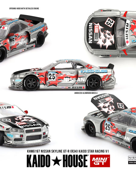 (Pre-order) KaidoHouse X Mini GT Nissan Skyline GT-R (R34) Kaido Star Racing V1
