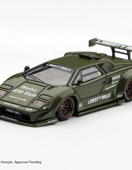 (Pre-order) Mini GT #1416 Lamborghini Countach LB-WORKS Army Green Diecast Model