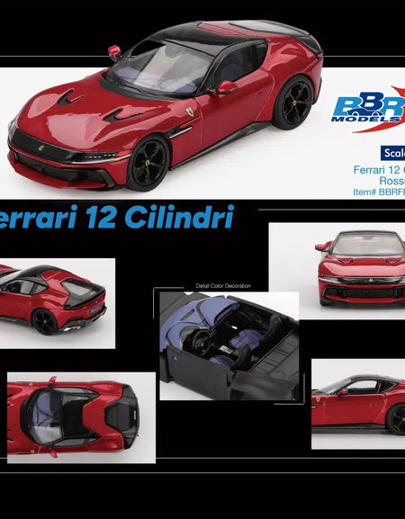 (Pre-order) BBR 1/64 Ferrari 12 Cilindri Rosso Imola Diecast Model Car
