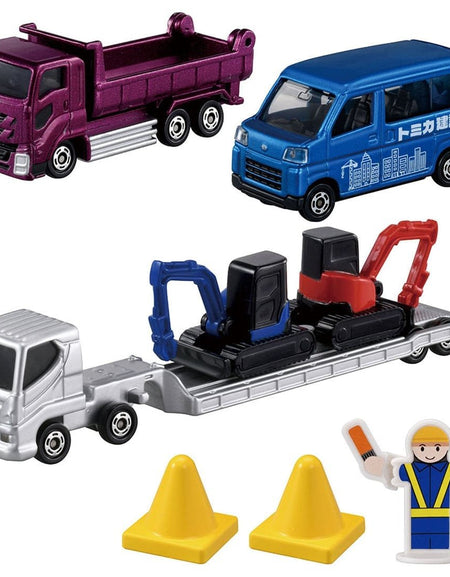 Takara Tomy Tomica Town Construction Site Car Gift Set Bulldozer Excavator