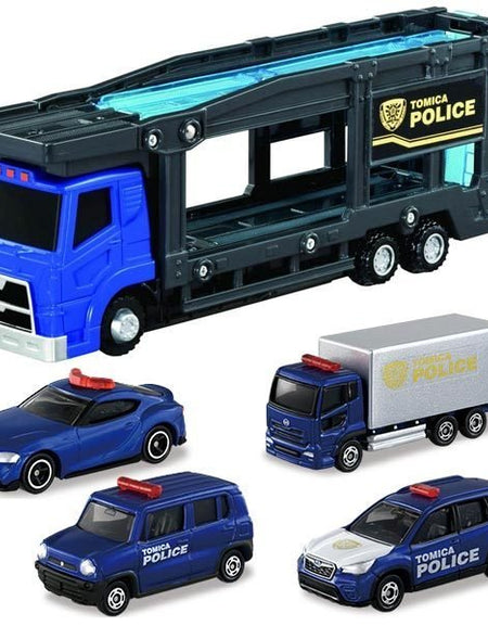 Takara Tomy Tomica Diecast Model Gift Set - Police Station Carrir Car Set