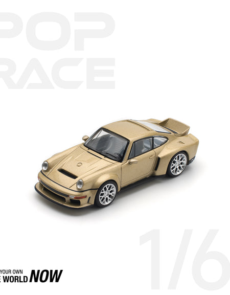 POPRACE 1/64 SINGER DLS TURBO (ROAD) - GOLD Model Car