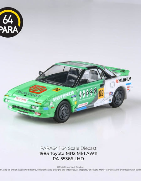 PARA64 1/64 1985 Toyota MR2 MK1 AW11 Fujifilm LHD Diecast Model Car
