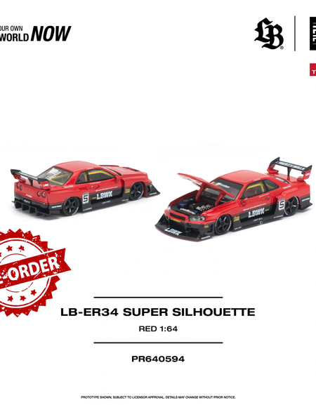 (Pre-order) POP RACE LB-ER34 Super Silhoutte Red Opening Front Model #PR640594