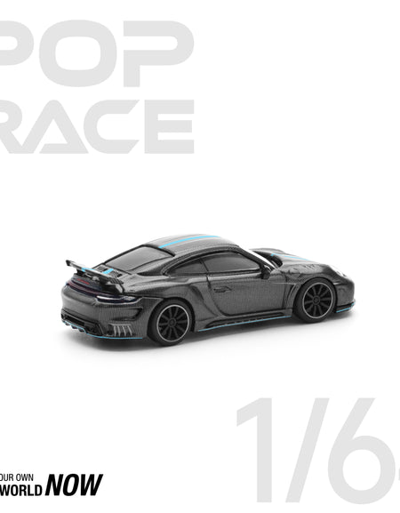 POPRACE 1/64 992 STINGER GTR CARBON EDITION (BLUE LINE) model car