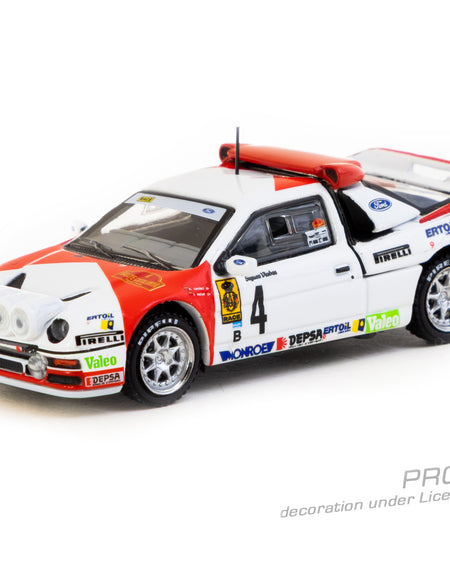 Tarmac Works 1/64 Ford RS200 Rallye Catalunya 1986 Diecast Model Car