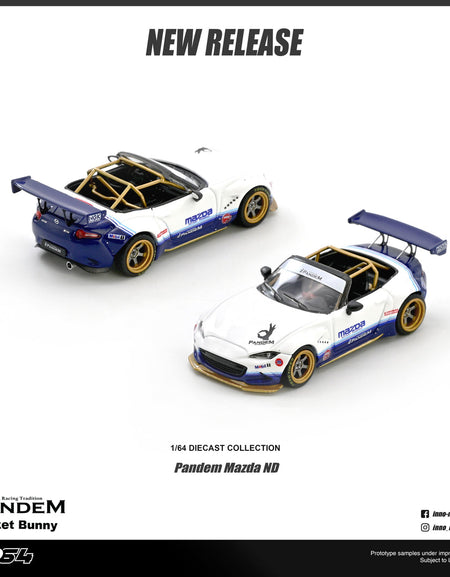 INNO64 1/64 Mazda MX-5 (ND) Miata "PANDEM ROCKET BUNNY" V1.0 Diecast Model Car