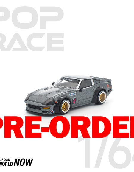 (Pre-order) POPRACE 1/64 PANDEM 280ZX GUN METAL Diecast Model Car