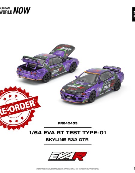 (Pre-order) POPRACE 1/64 - EVA RT TEST TYPE-01 SKYLINE R32 Diecast Model Car