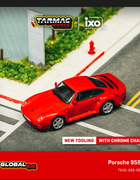 Tarmac Works 1/64 Porsche 959 Red Diecast Model Car