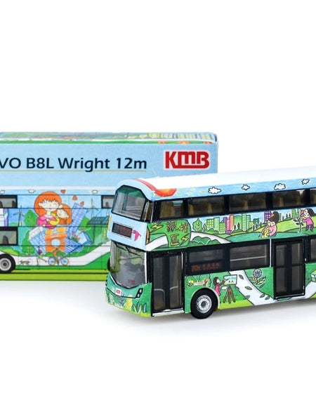 Tiny City Die-cast Model Car - KMB VOLVO B8L WRIGHT Go Green, Anderson (213X)
