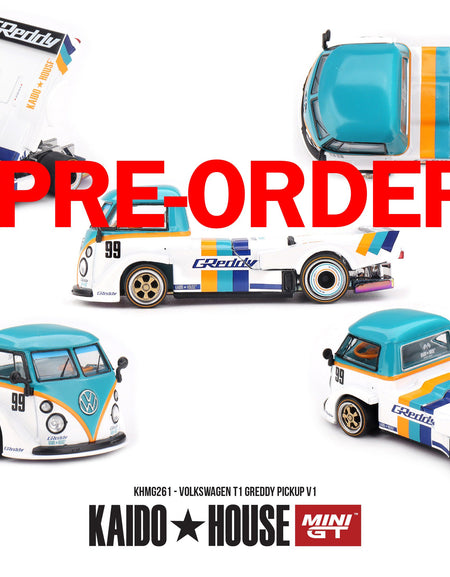 (Pre-order) Kaido House X Mini GT Volkswagen T1 GReddy Pickup V1 #KHMG261