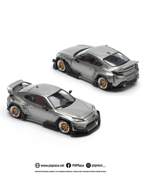 POPRACE 1/64 PANDEM GR86 - SILVER (NEW TOOLING) Model Car