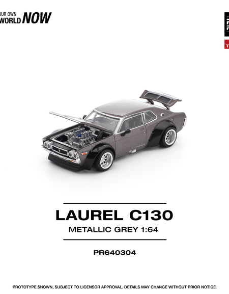 POPRACE 1/64 LAUREL C130 METALLIC GREY (NEW TOOLING) Diecast Model