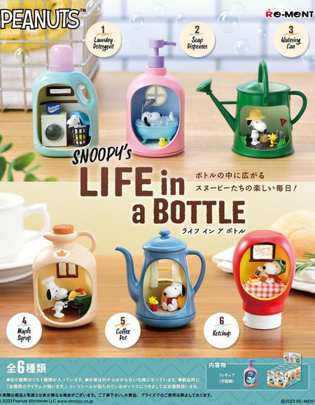 RE-MENT Snoopy's Life in a Bottle 6pcs Complete Box Full Set