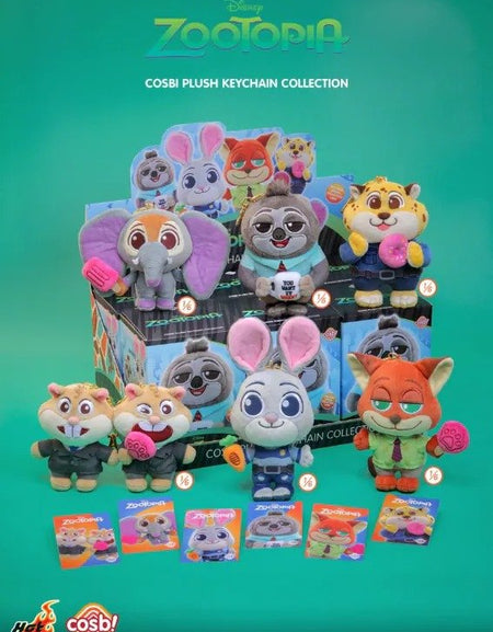 Hot Toys Disney Zootopia 2 Series Cosbi Plush Keychain Collection Set of 6