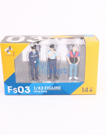 TINY City HK Scale 1/43 Figure Set 03 Policemen & Driver Mini Model Figure