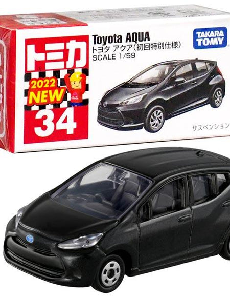 Takara Tomy Tomica Die-cast Car - 1/59 No.034 Toyota Aqua (1st)