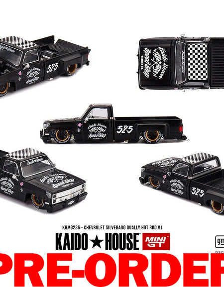 (Pre-order) Kaido House X Mini GT Chevrolet Silverado Dually Hot Rod V1 #KHMG236