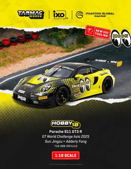 Tarmac Works 1/18 Porsche 911 GT3 R GT World Challenge Asia 2025