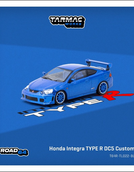 Tarmac Works Honda Integra TYPE R DC5 Custom Blue Metallic Model Car