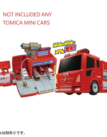 Takara Tomy Tomica World - Transform Fire Truck Fire Station (No Cars included)