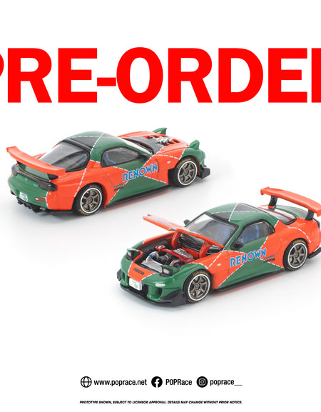 (Pre-order) POPRACE 1/64 MAZDA RX7 RE-AMEMIYA RENOWN Model Car #PR640406