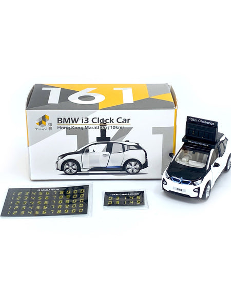 TINY HK #161 BMW i3 Marathon Clock Car (Capparius White) Diecast Car w/ sticker