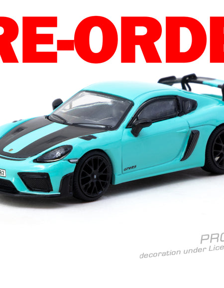 (Pre-order) Tarmac Works 1/64 Porsche Cayman GT4RS Mint Green Model Car