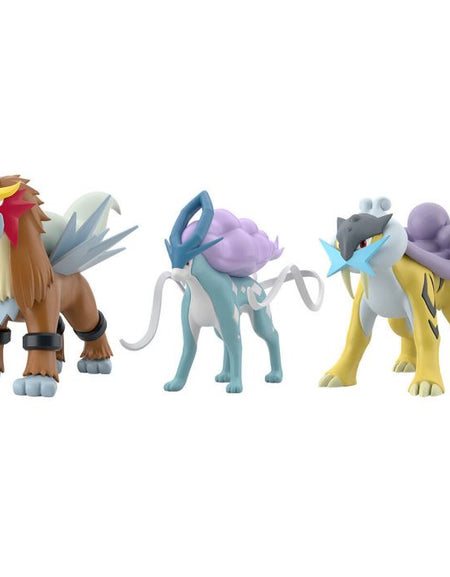 Bandai POKEMON SCALE WORLD JOHTO REGION RAIKOU & ENTEI & SUICUNE W/O GUM