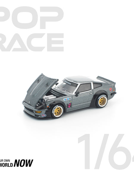 (Pre-order) POPRACE 1/64 PANDEM 280ZX GUN METAL Diecast Model Car