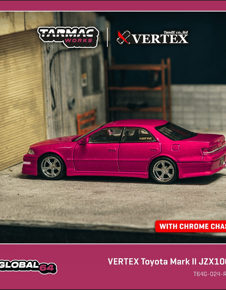 Tarmac Works VERTEX Toyota Mark II JZX100 Red Metallic Model Car