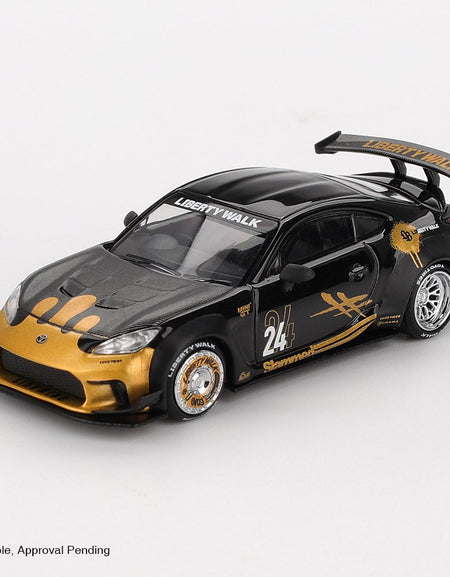 MINI GT #1149 Toyota GR86 LB Nation Black / Gold Diecast Model Car