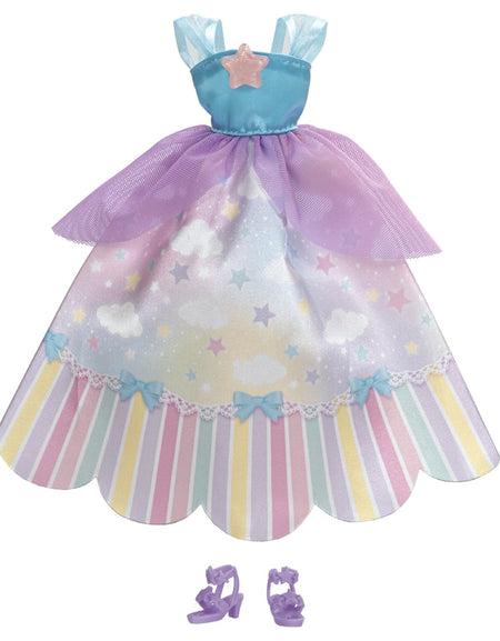 Takara Tomy Licca-chan Dress LW-03 Sky Long Dress Rainbow Star Outfit Clothes