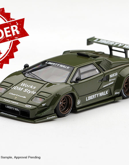 (Pre-order) Mini GT #1416 Lamborghini Countach LB-WORKS Army Green Diecast Model