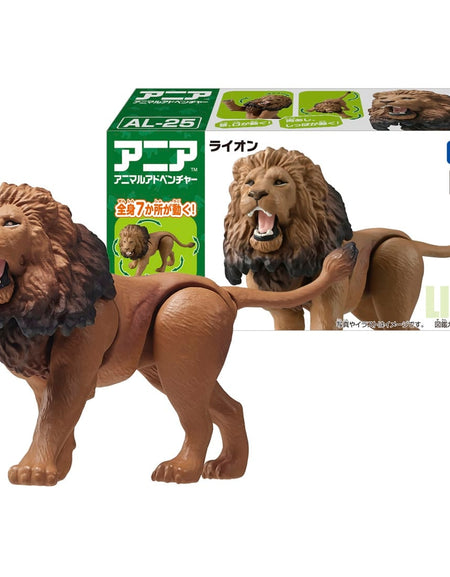 Takara Tomy Ania AL-25 Lion Animal Figure with Color Picture Cards