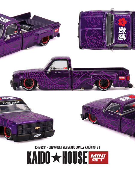(Pre-order) Mini GT #291 Chevrolet Silverado Dually KAIDO Koi V1 Diecast Model