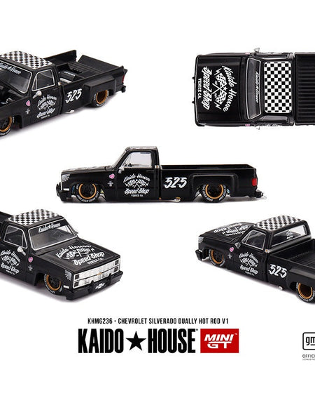 (Pre-order) Kaido House X Mini GT Chevrolet Silverado Dually Hot Rod V1 #KHMG236