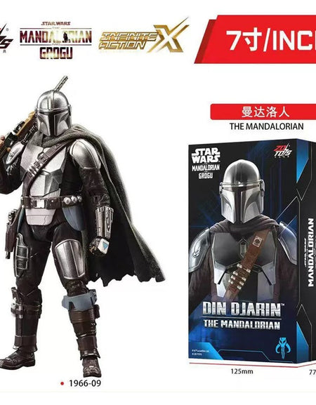 ZD Toys 7-inch Star Wars The Mandalorian and Grogu Din Djarin Action Figure